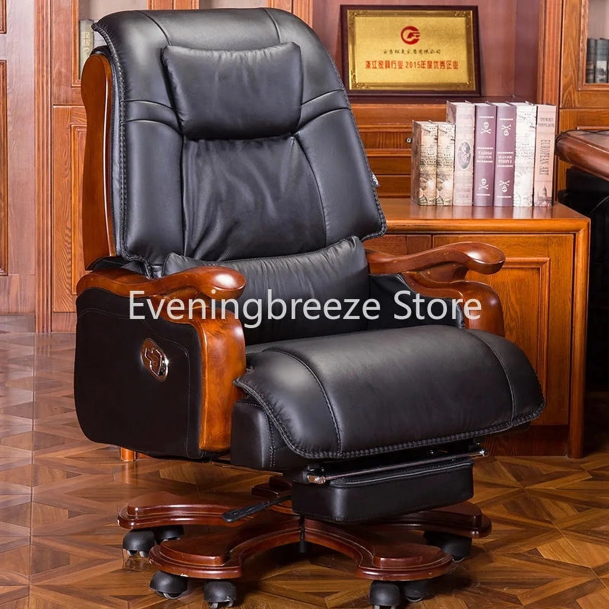 Leather Swivel Recliner Chair with Footrest X95557