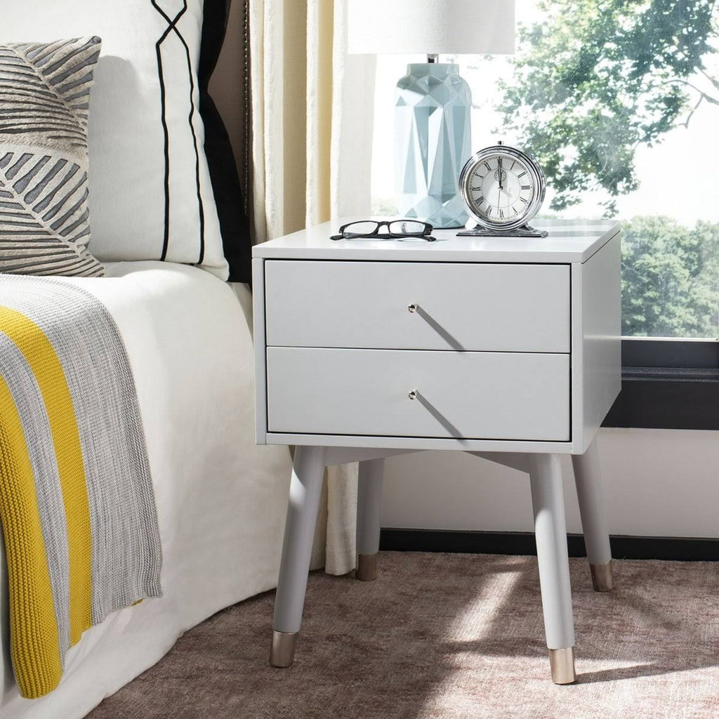 Walnut/Gold Cap Nightstand C256155
