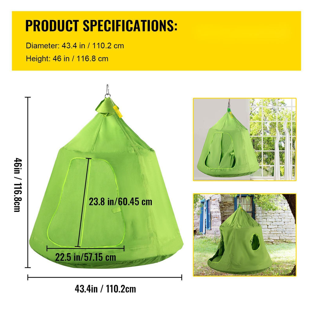 Green Hanging Tree Tent With LED String Lights U13803