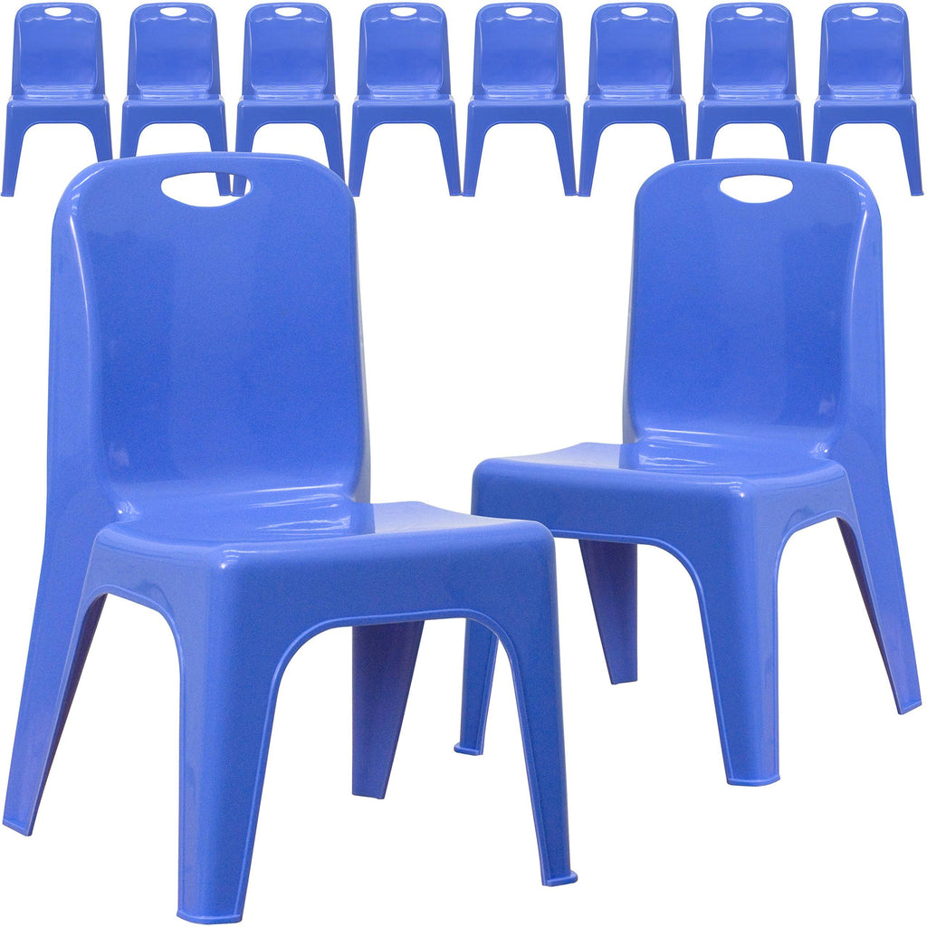Blue Plastic Stackable School Chair with Carrying Handle T607
