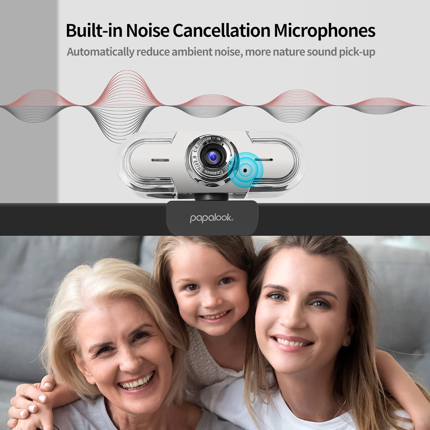 1080P Webcam with Microphone, Full HD Streaming Web Camera, 90° View Computer Camera, Manual Focus USB Camera C82121