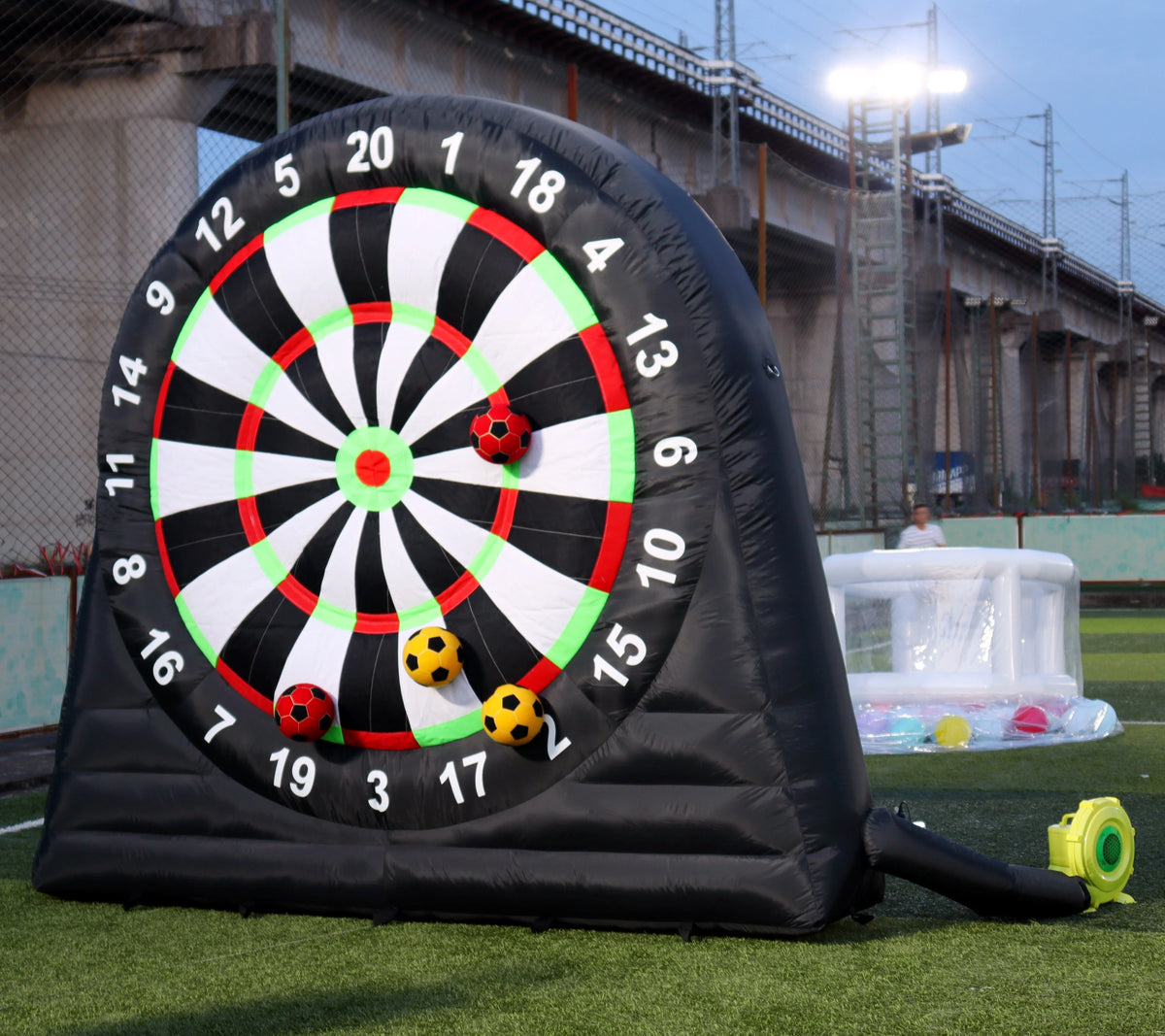 10FT Tall Giant Inflatable Soccer Dart Board with 450w Blower, 8 Soccer Balls Y975