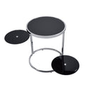 Black & Chrome Finish Side Table Y672435