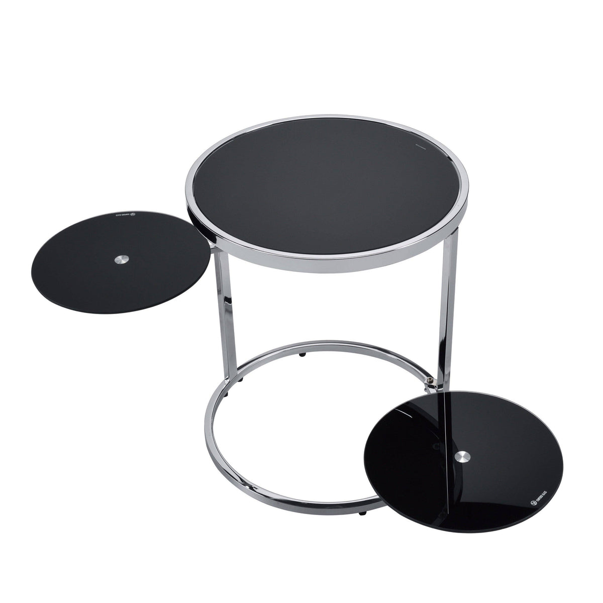Black & Chrome Finish Side Table Y672435