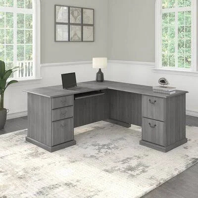 Reversible L-Shape Desk Modern Gray H290