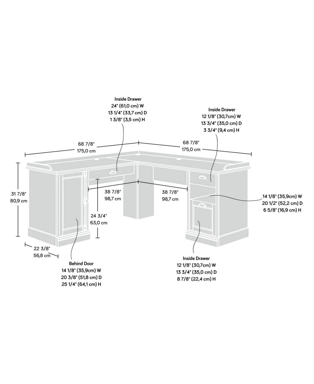 L Shaped Computer Desk O38989