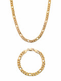 Gold Ion-Plated 2-Piece Chain Necklace and Bracelet Set G428037