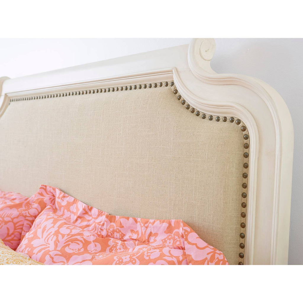 White Full Upholstered Youth Bed L872