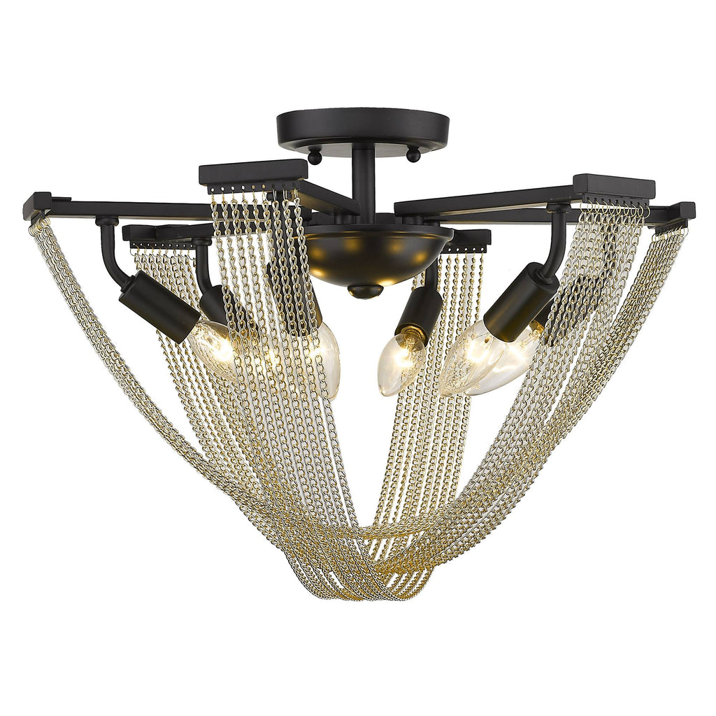6 Light Semi-Flush Matte Black U10541