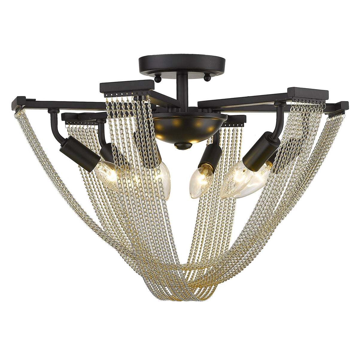 6 Light Semi-Flush Matte Black U10541