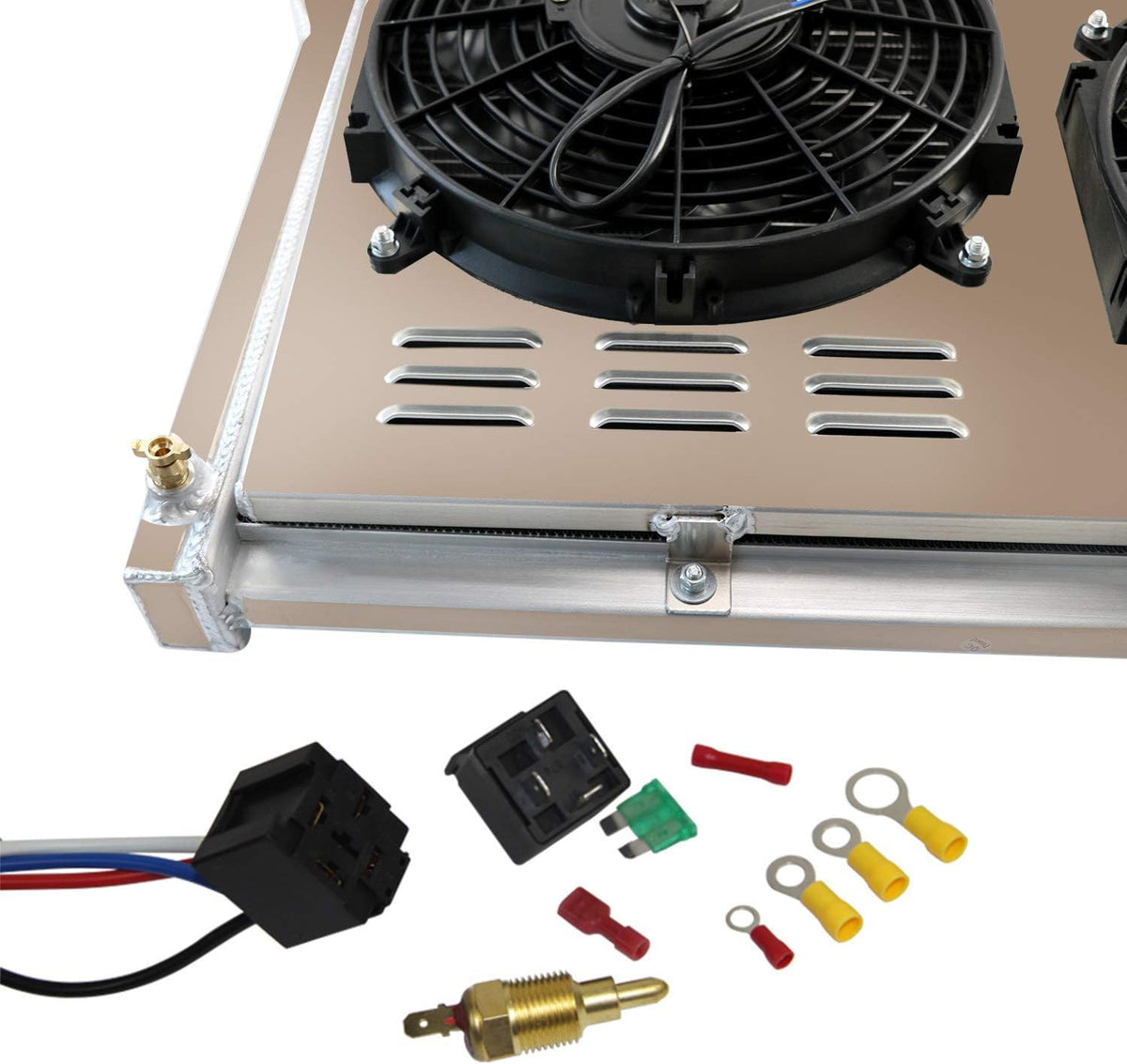 All Aluminum 4 Row Core Radiator with Fan Shroud Combo C626