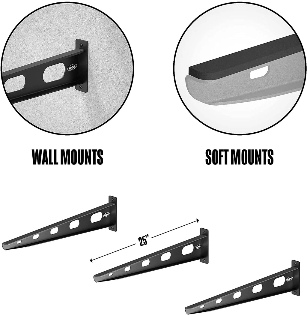 5 Pack Wall Mounted Kayak Rack 25" Arms E954984