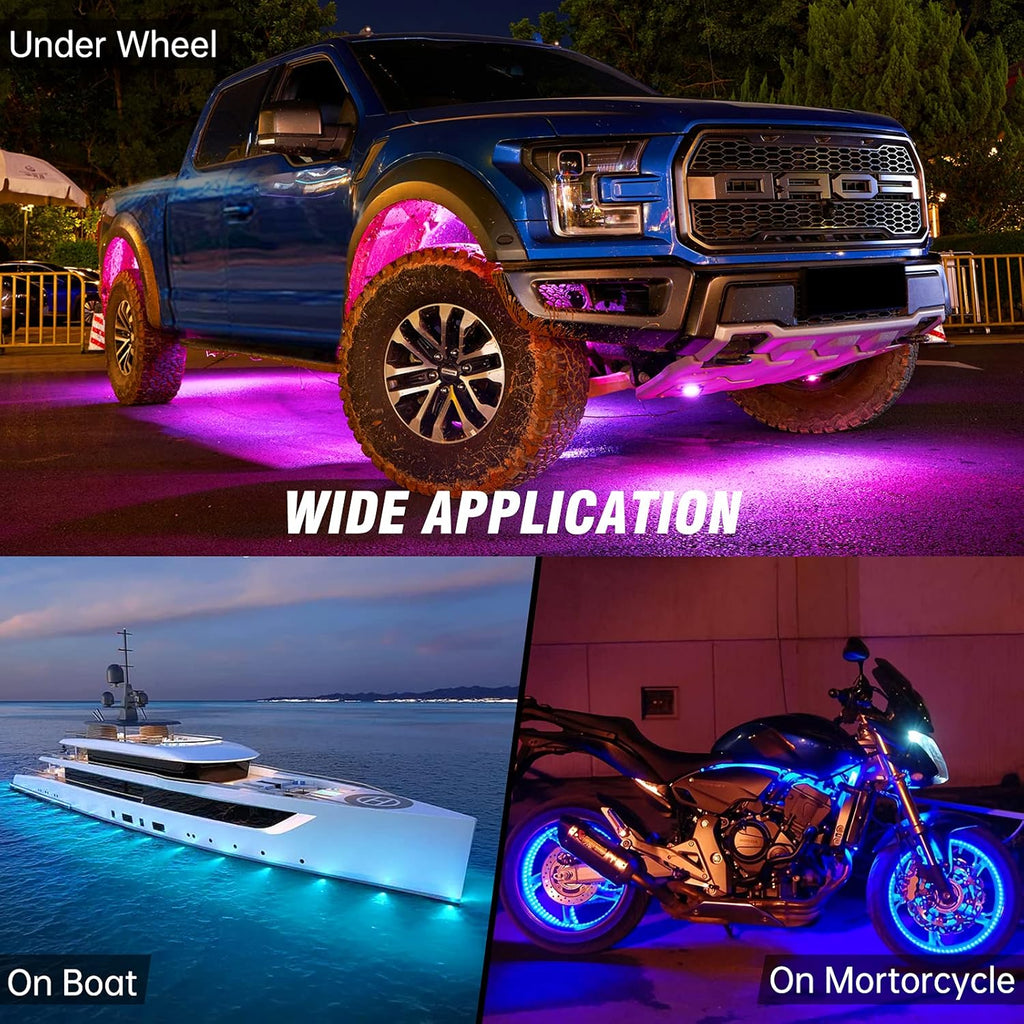 RGB LED Underglow Lighting Kit, 6 Pods, IP68 Waterproof, Pack of 2 S4015