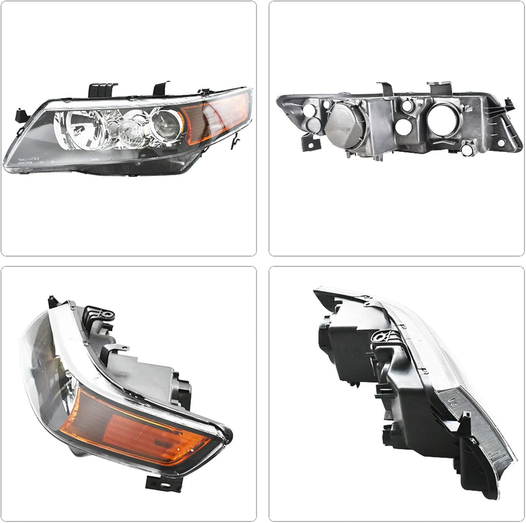 Black Projector Headlight Assembly Replacement Driver & Passenger Side Z830