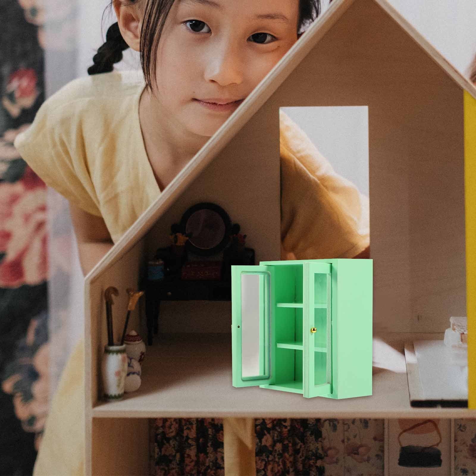 Wooden Miniature Cabinet Model Tiny House Ornament L53087