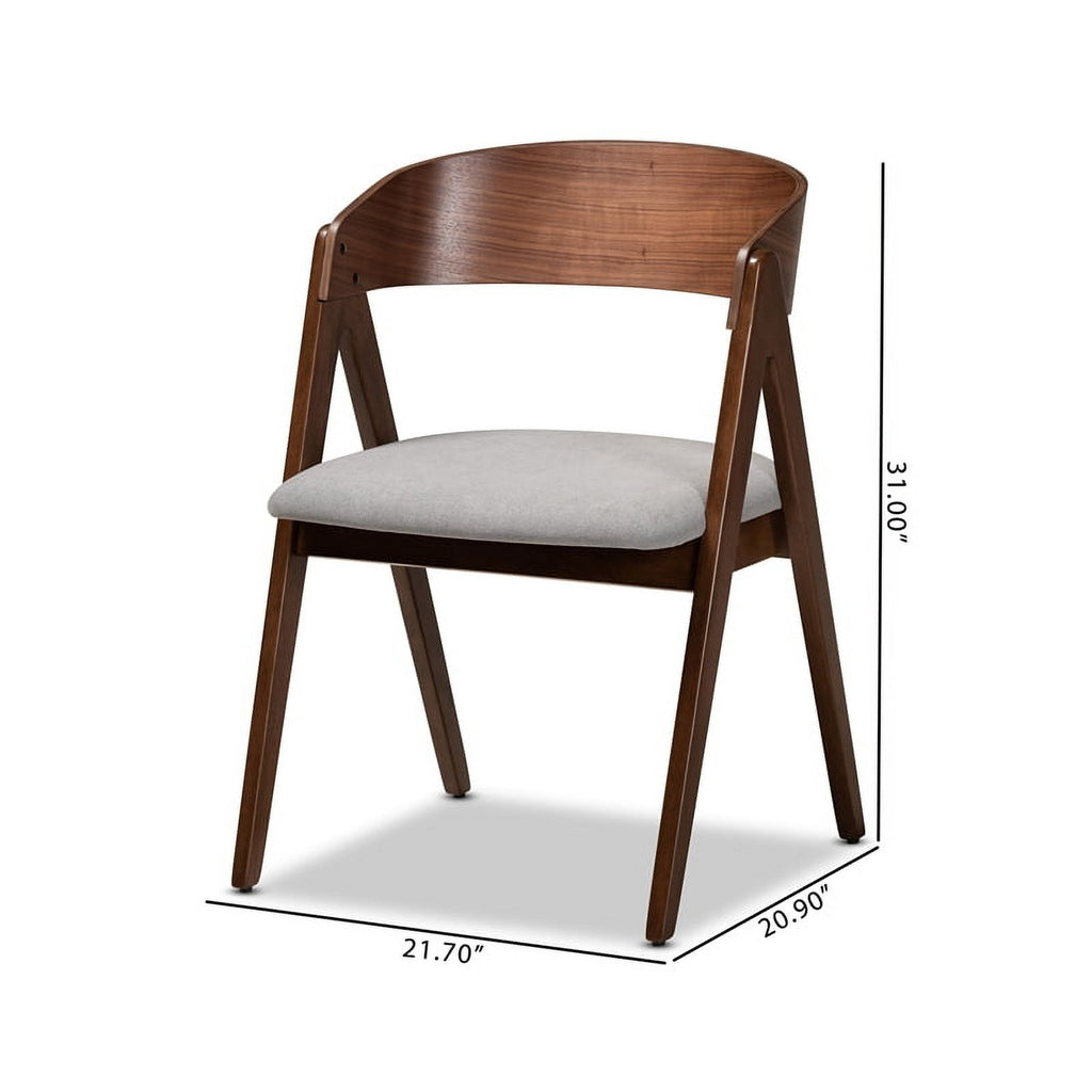 Grey and Brown Finished Wood 2-Piece Dining Chair Set E884