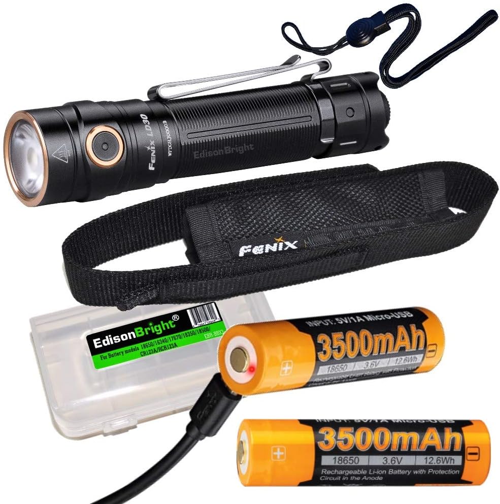 1600 Lumen LED Tactical Flashlight with 2 X 3500mAh Rechargeable Battery M670533