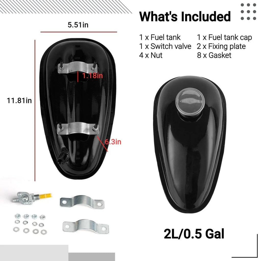 Black 2L Motorized Bike Fuel Tank Y852513