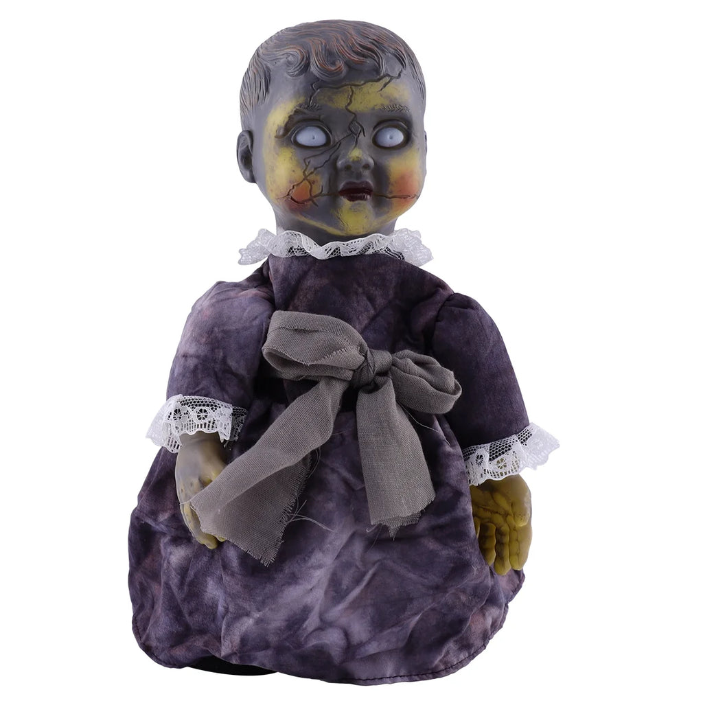 Halloween Scary Dolls, 1 PC Voice-activated Induction Glowing Walking Doll W665