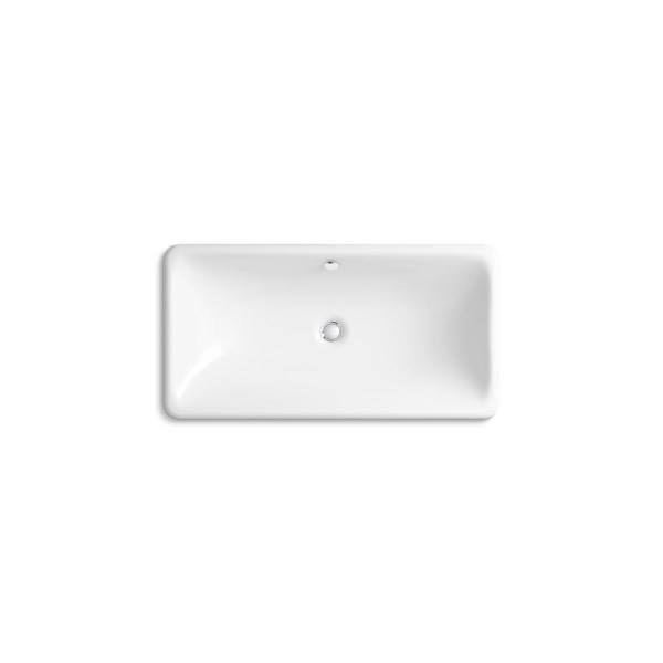 White Rectangle Drop-In Bathroom Sink B162785