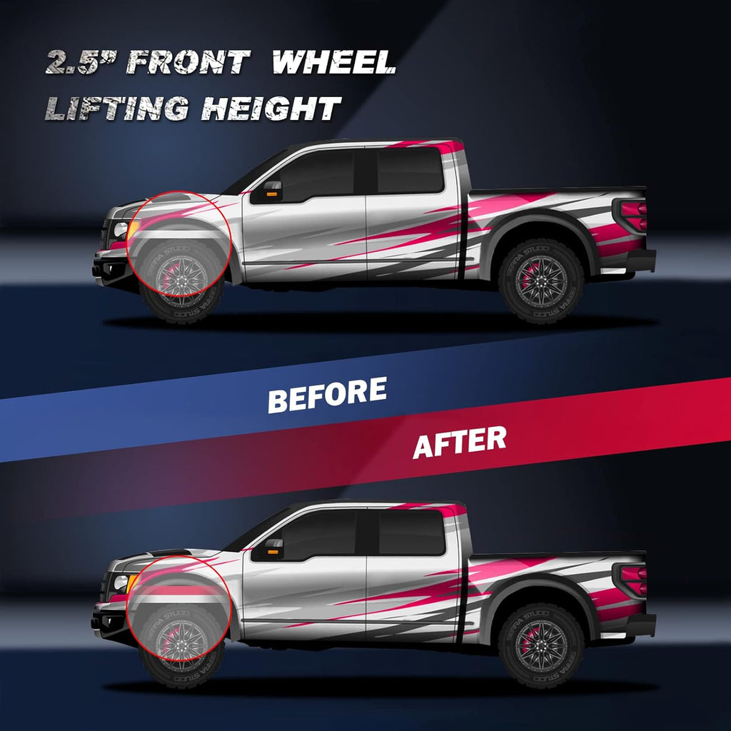 2.5" Front Leveling Lift Kit for Ram 2500 3500 4WD with Shock Relocation Brackets High-Strength Steel Suspension Lift Kit Pack of 2 B6235